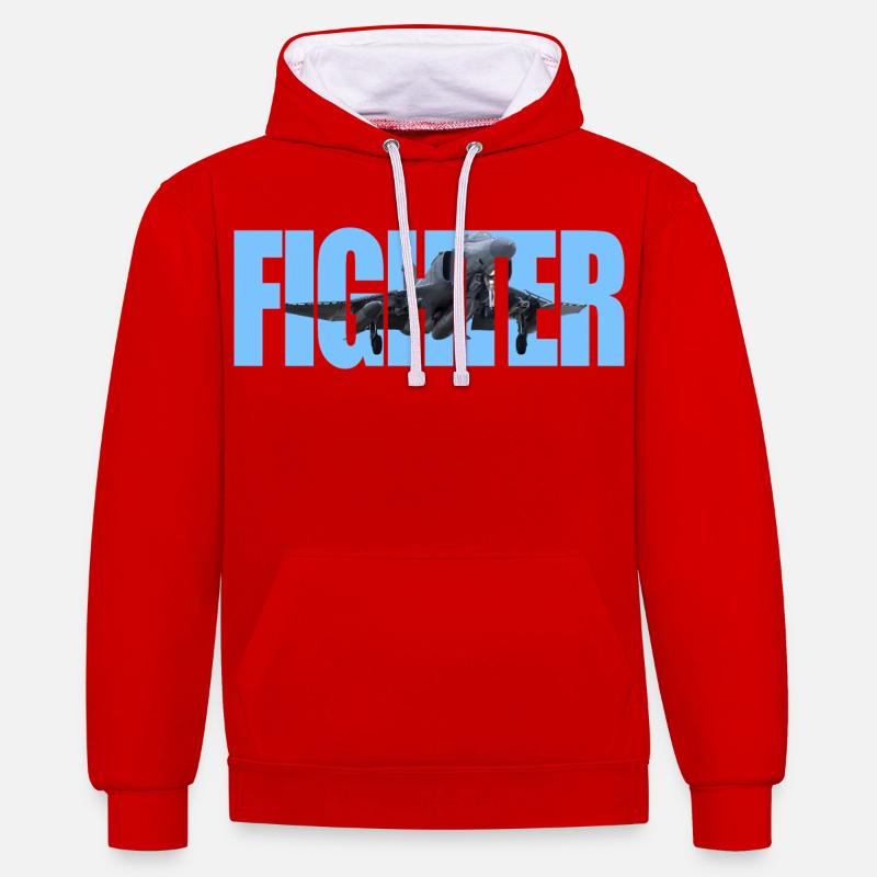 Chasseur F-4 Phantom - Sweat à capuche contrasté - rouge/blanc