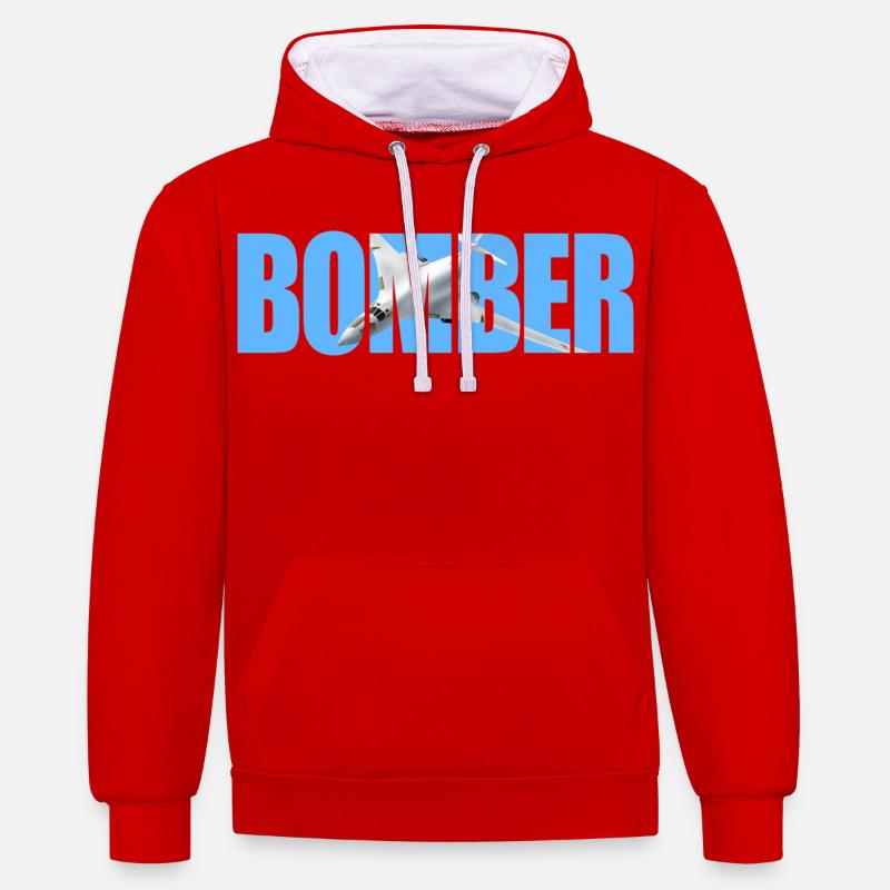 Blouson aviateur Tu-160 - Sweat à capuche contrasté - rouge/blanc