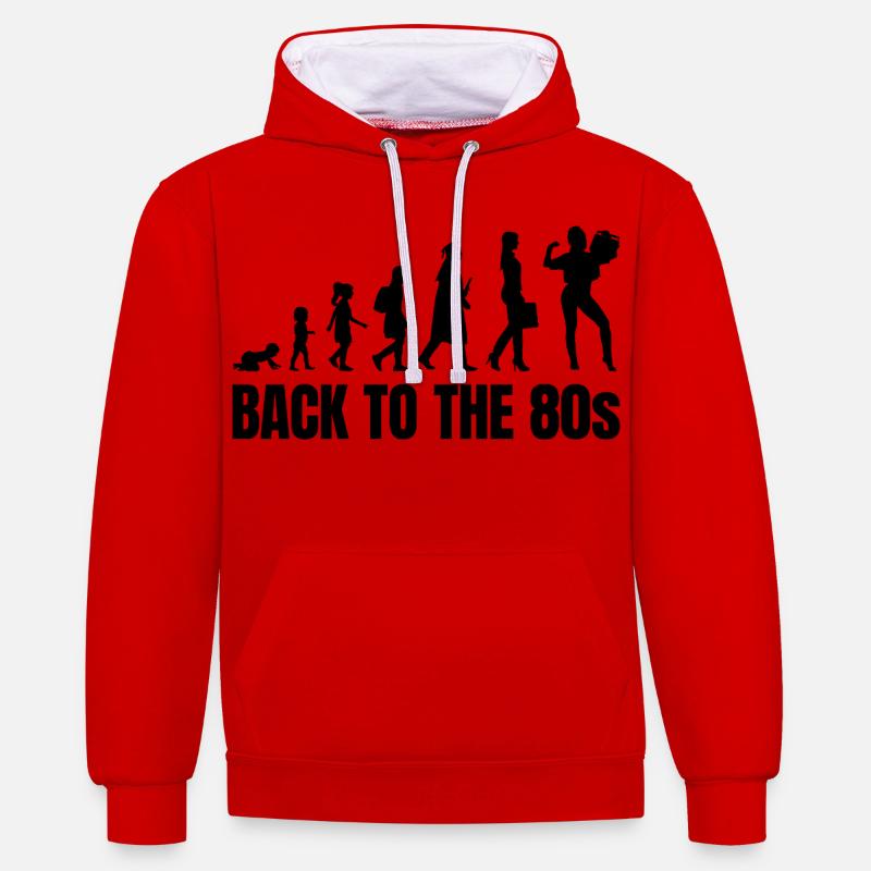 80s Evolution - Contrast hoodie - red/white