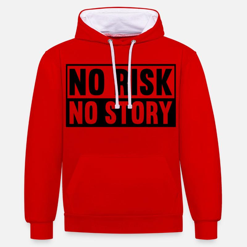Pas de risque, pas d’histoire - Sweat à capuche contrasté - rouge/blanc