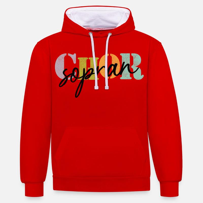 Soprano de chœur - Sweat à capuche contrasté - rouge/blanc