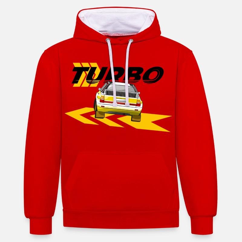Rallye Quattro A2 Drift - Sweat à capuche contrasté - rouge/blanc