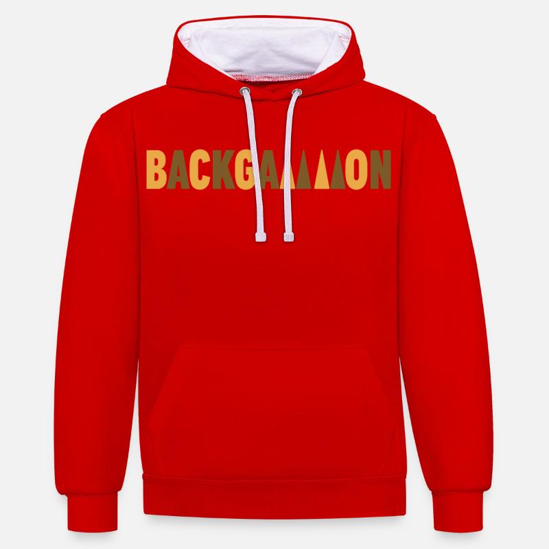 backgammon - Sweat à capuche contrasté - rouge/blanc