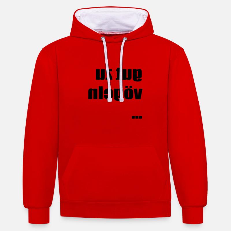 bon à baiser - Sweat à capuche contrasté - rouge/blanc