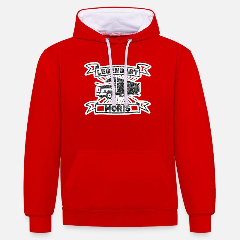 First name Moris - Contrast hoodie - red/white