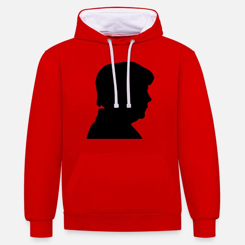 angie - Sweat à capuche contrasté - rouge/blanc