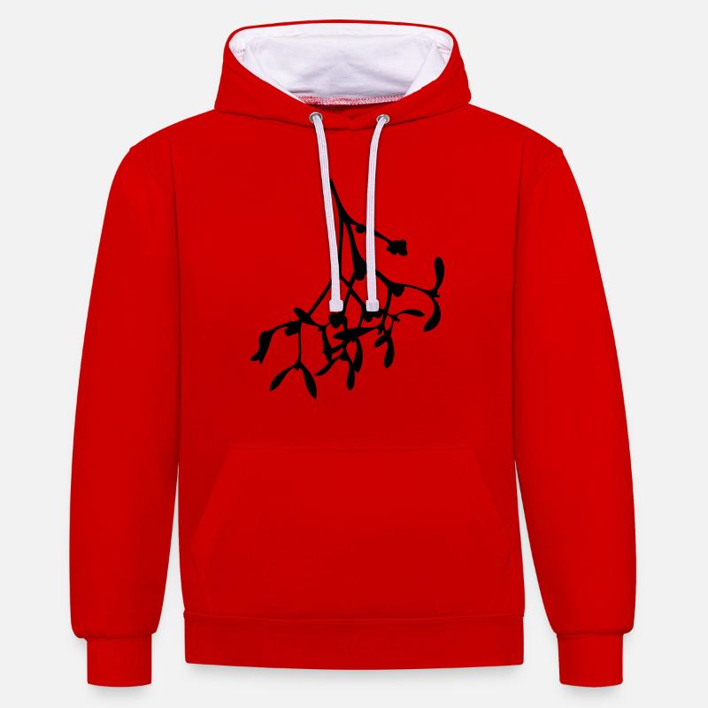 Gui - Sweat à capuche contrasté - rouge/blanc