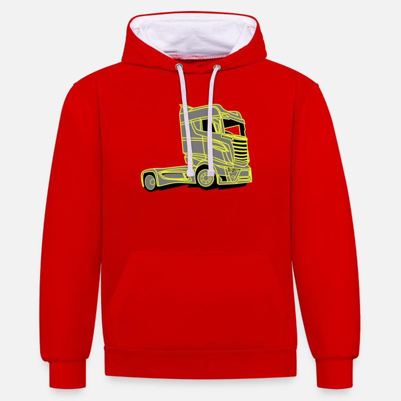 Camion V8 Super R1000 Vabis - Sweat à capuche contrasté - rouge/blanc