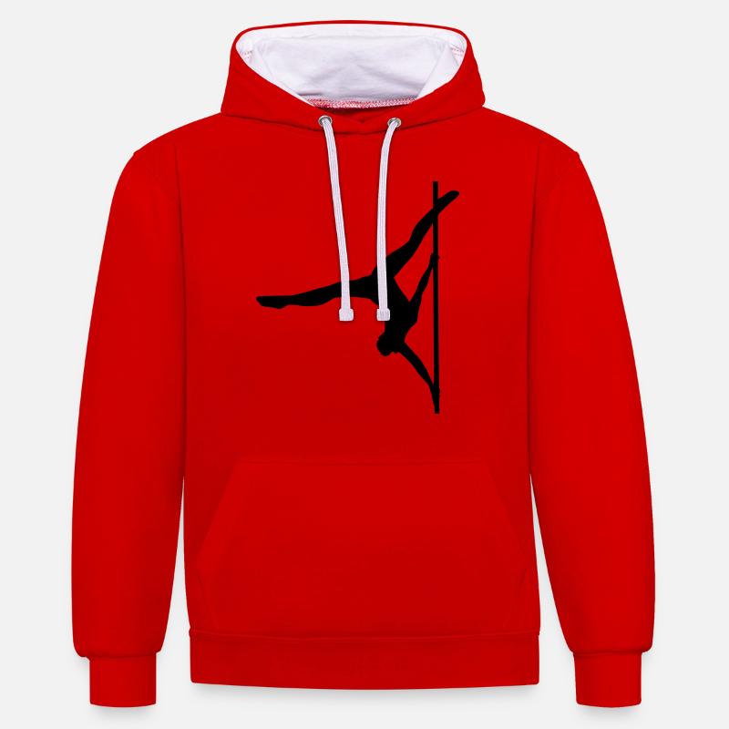 Pole Dance - Papillon étendu - Sweat à capuche contrasté - rouge/blanc