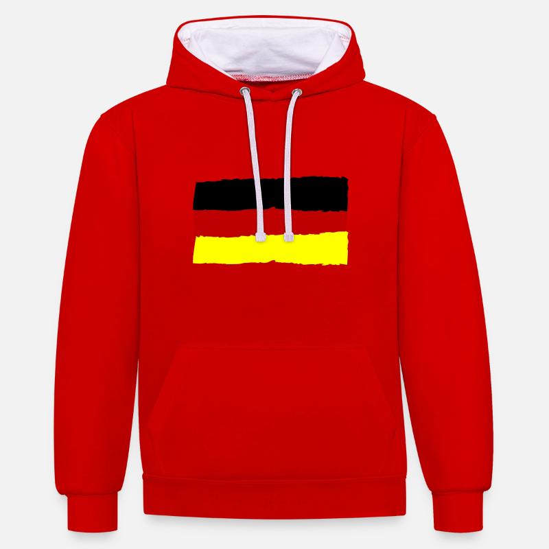 Drapeau de l’Allemagne Drapeau - Sweat à capuche contrasté - rouge/blanc
