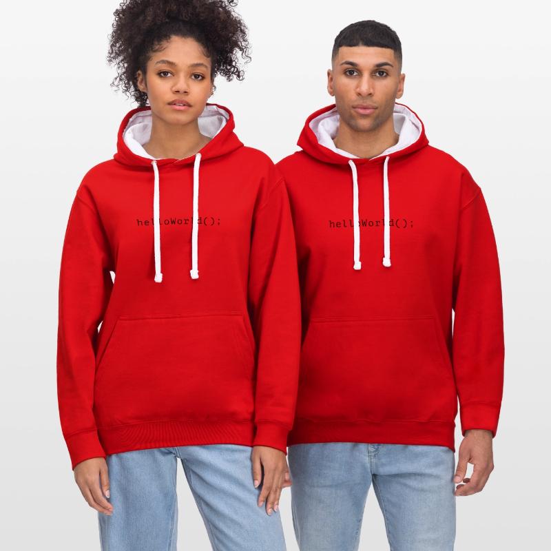 HelloWorld Program Code Coding Informatik Contrast hoodie