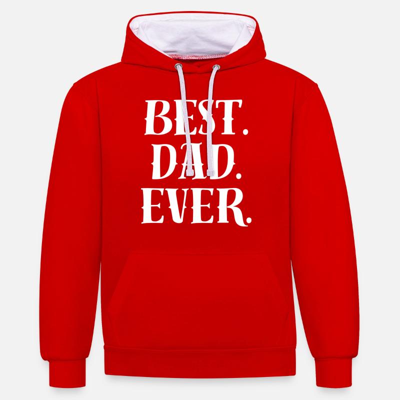 Best Dad Statement - Kontrast-Hoodie - Rot/Weiß