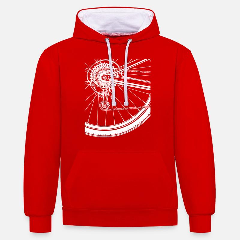 Vélo de course vélo pouls - Sweat à capuche contrasté - rouge/blanc