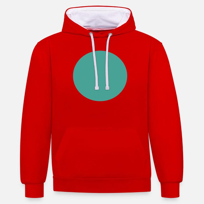 Cercle bleu - Sweat à capuche contrasté - rouge/blanc