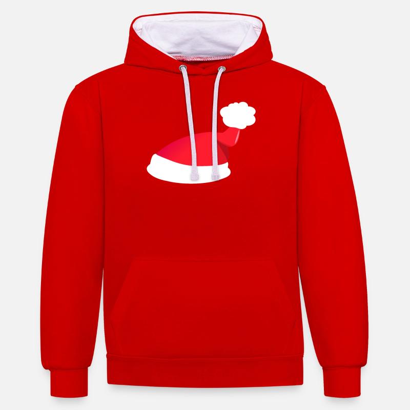 Bonnet de Nicolas - Sweat à capuche contrasté - rouge/blanc