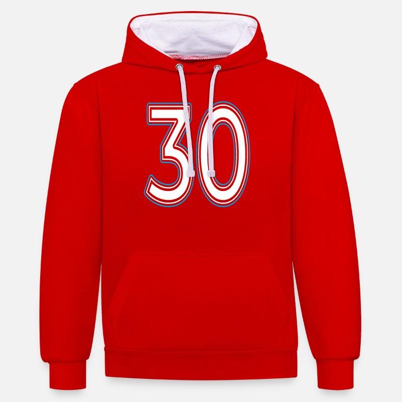 Numéro numéro 30 - Sweat à capuche contrasté - rouge/blanc