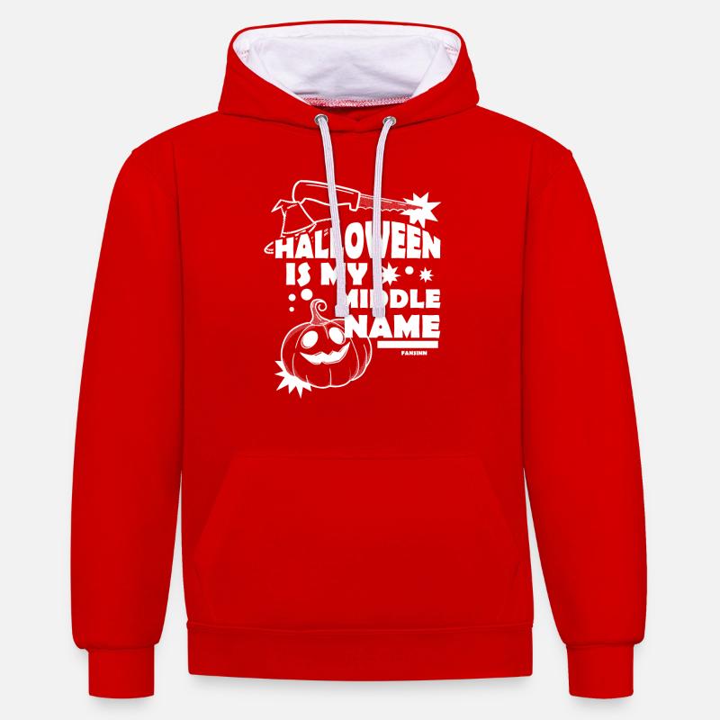 costume d’Halloween cool - Sweat à capuche contrasté - rouge/blanc