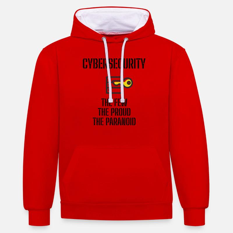Cybersecurity - IT Security Computer Scientists - Contrast hoodie - red/white