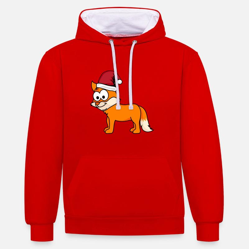 Fuchs Comic Christmas - Contrast hoodie - red/white