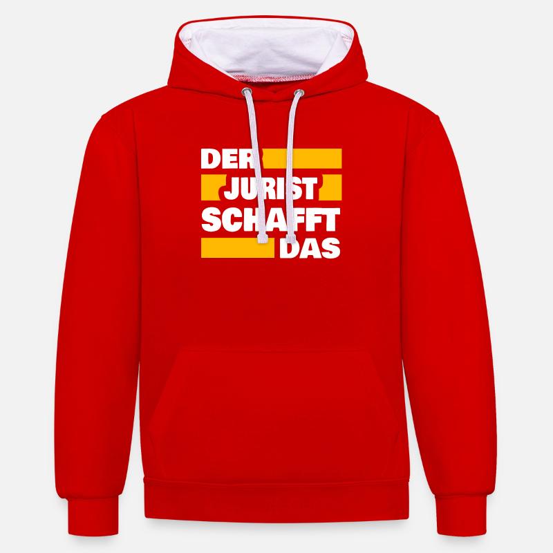 L’avocat comme travail - Sweat à capuche contrasté - rouge/blanc