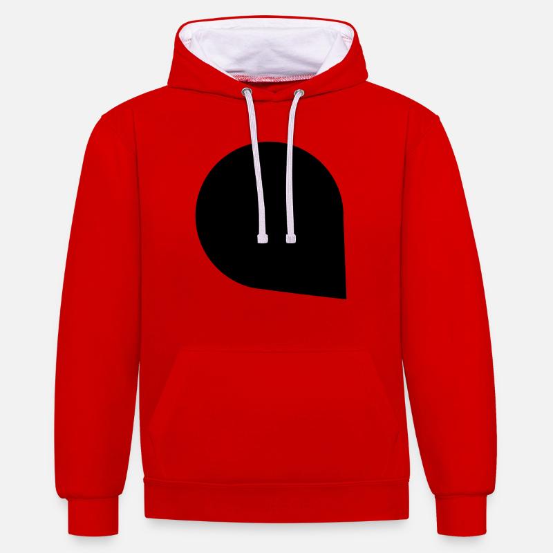 info-bulle Bubble message Discuter - Sweat à capuche contrasté - rouge/blanc