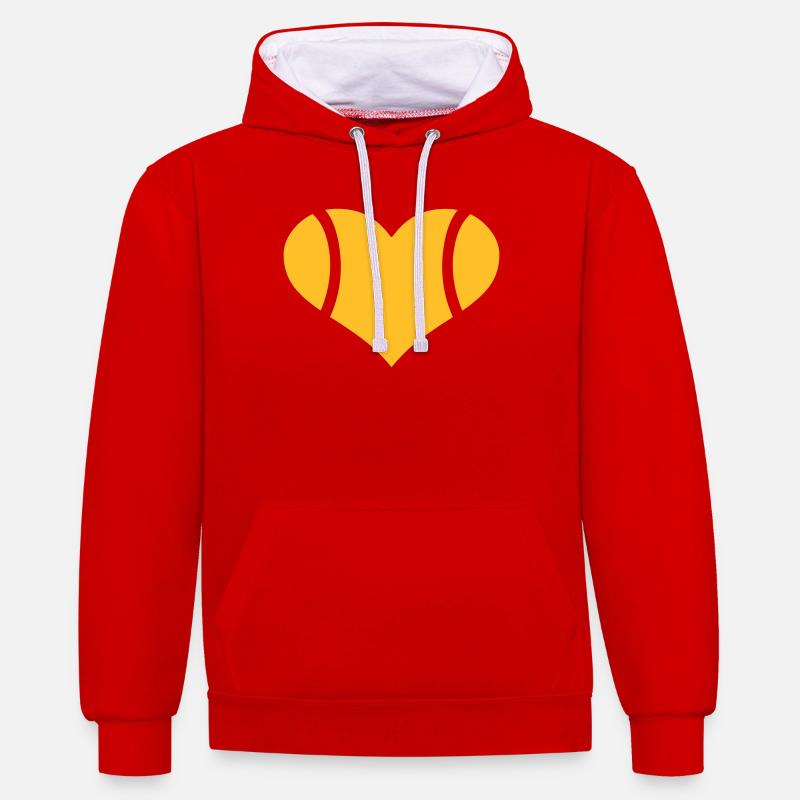 Le tennis - Sweat à capuche contrasté - rouge/blanc