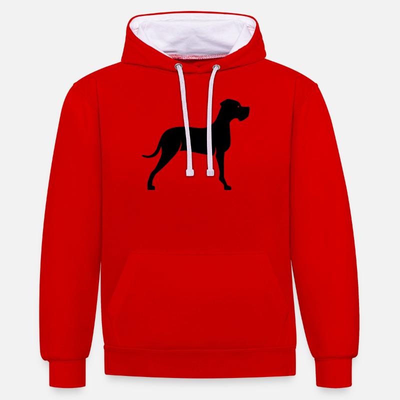 mastiff - Sweat à capuche contrasté - rouge/blanc