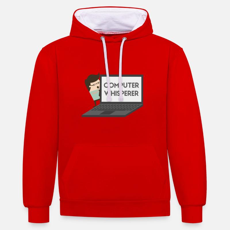 Computer Whisperer Programmierer Informatiker - Kontrast-Hoodie - Rot/Weiß