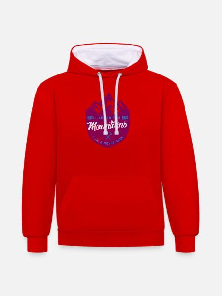 Mountain mountains saying - Contrast hoodie - red/white