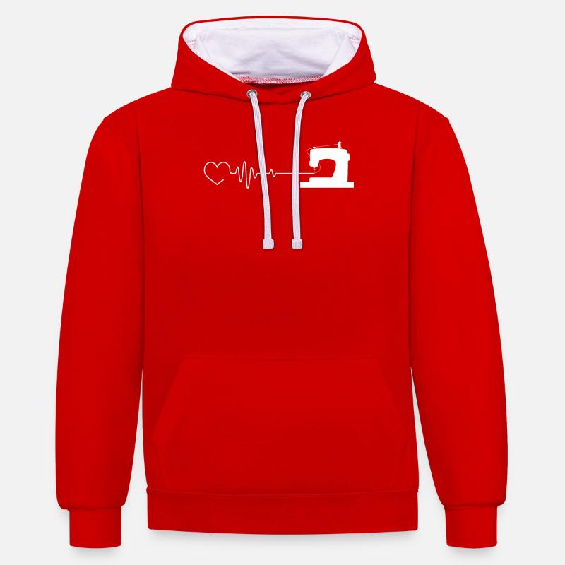 Couturière Couturière - Sweat à capuche contrasté - rouge/blanc