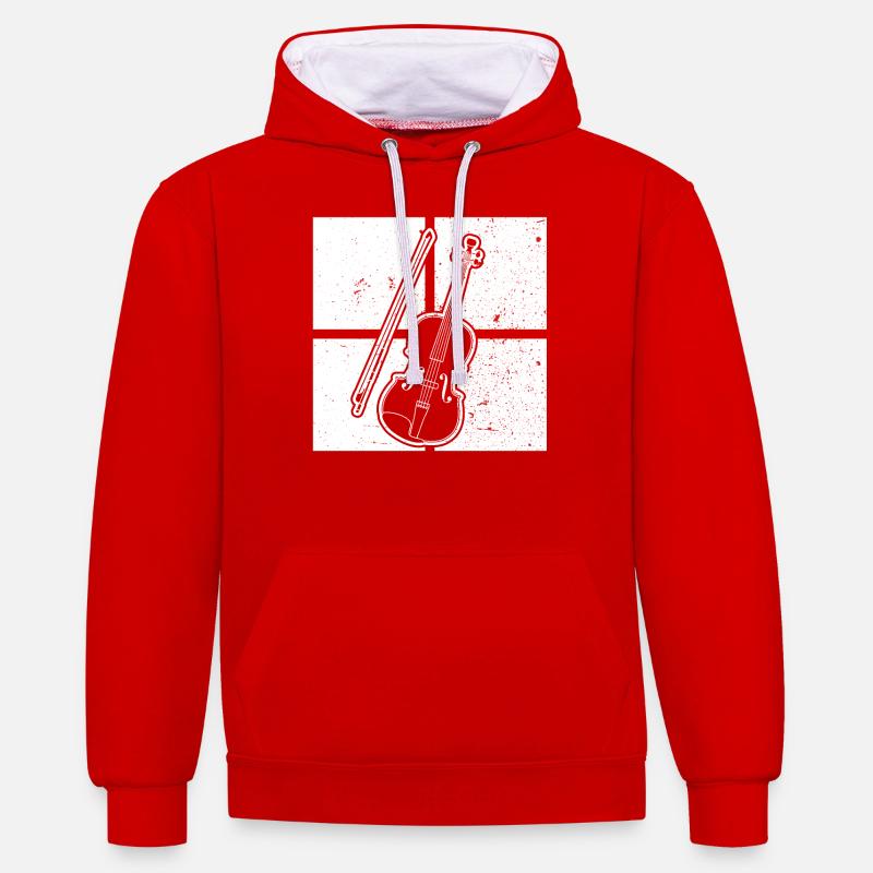 Violon Violoniste Violoniste - Sweat à capuche contrasté - rouge/blanc
