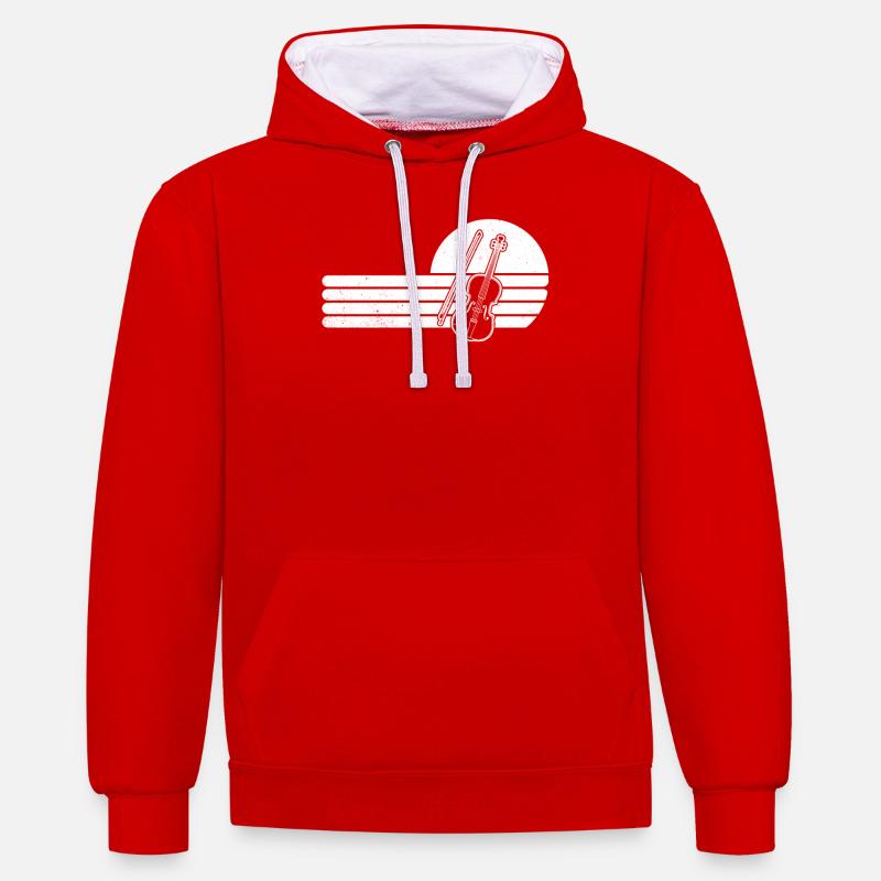 Violon Violoniste Violoniste - Sweat à capuche contrasté - rouge/blanc