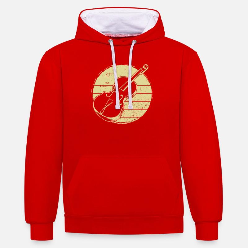 Violoncelliste violoncelliste - Sweat à capuche contrasté - rouge/blanc