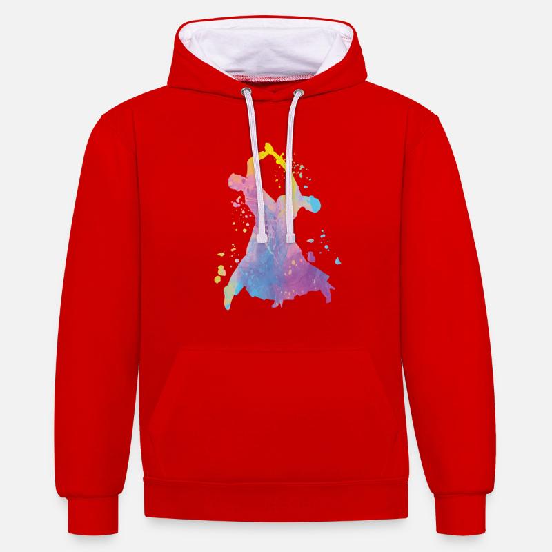 Valse viennoise Danses de salon - Sweat à capuche contrasté - rouge/blanc
