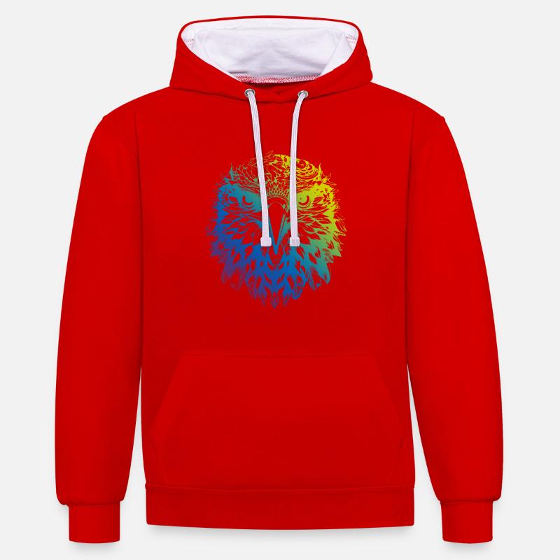 Aigle Mandala Boho - Sweat à capuche contrasté - rouge/blanc