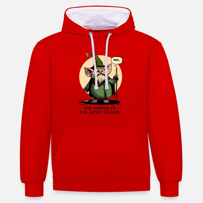 La puissance de l’assistant TDAH - Sweat à capuche contrasté - rouge/blanc