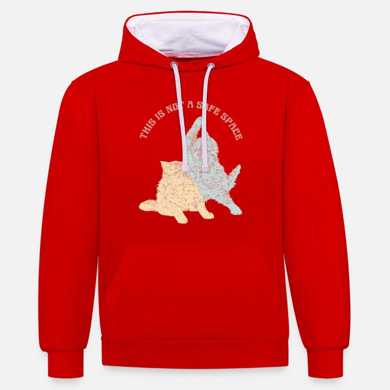 CE N’EST PAS UN ESPACE SÛR - Sweat à capuche contrasté - rouge/blanc