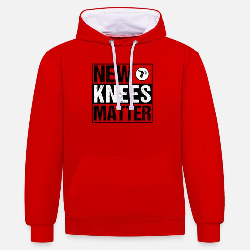 Opération de récupération du genou - Sweat à capuche contrasté - rouge/blanc