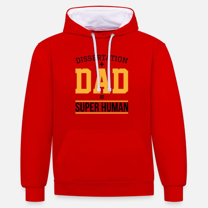 Dissertation dad Phd Student Geschenk - Kontrast-Hoodie - Rot/Weiß