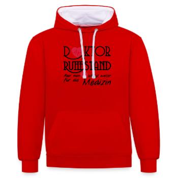 Doktor Ruhestand Rente Arzt Medizin Geschenk - Kontrast-Hoodie - Rot/Weiß - Vorne - Liana (172cm) & Jaron (178cm)