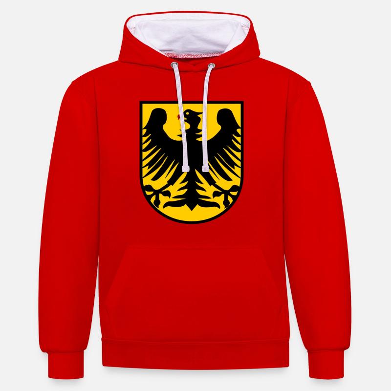 The German Eagle - Contrast hoodie - red/white