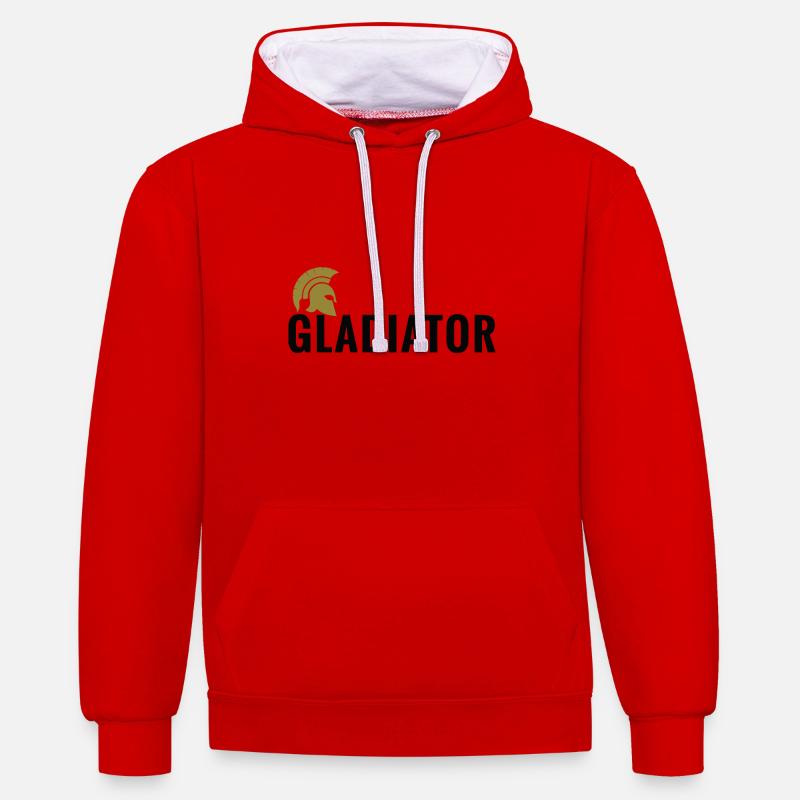 Gladiator Spartana Spartan - Sweat à capuche contrasté - rouge/blanc