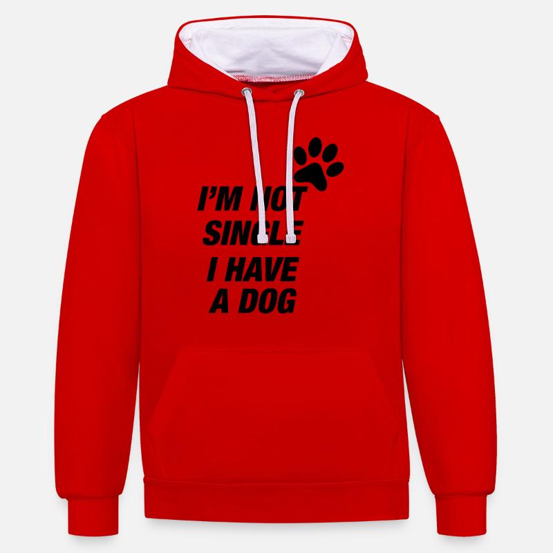 Chien Hund - Sweat à capuche contrasté - rouge/blanc