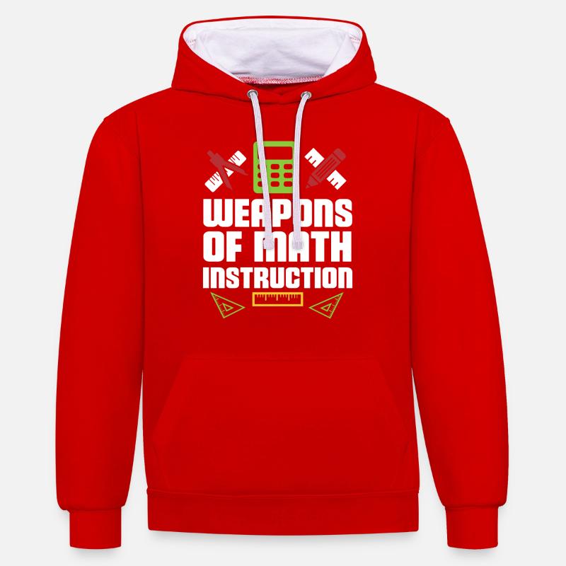 Math math teacher GEschenk - Contrast hoodie - red/white