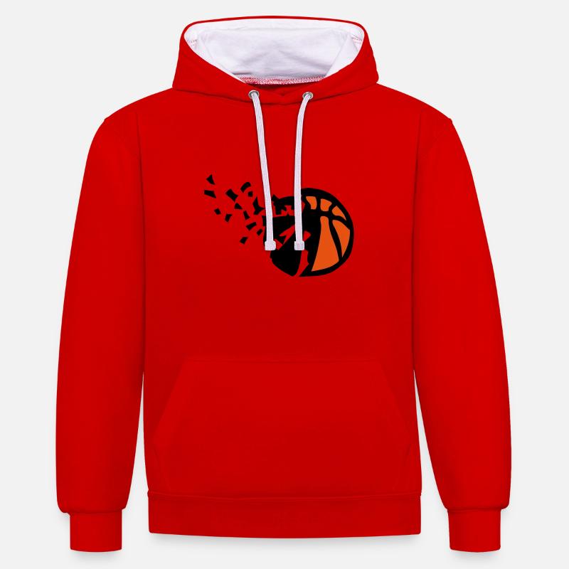 explosion ballon basketball destructurer - Sweat à capuche contrasté - rouge/blanc