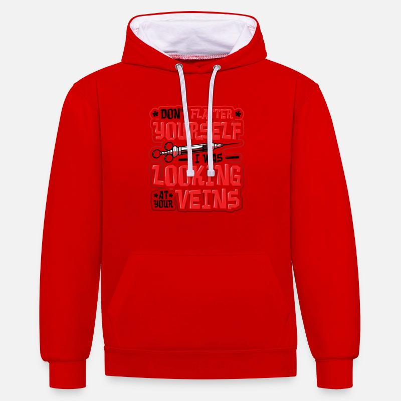 Ne pas flatter - Sweat à capuche contrasté - rouge/blanc