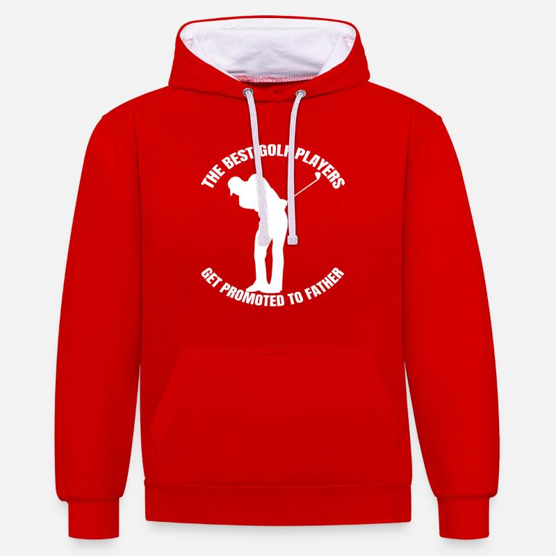 Golfeurs Golf Golf Club - Sweat à capuche contrasté - rouge/blanc