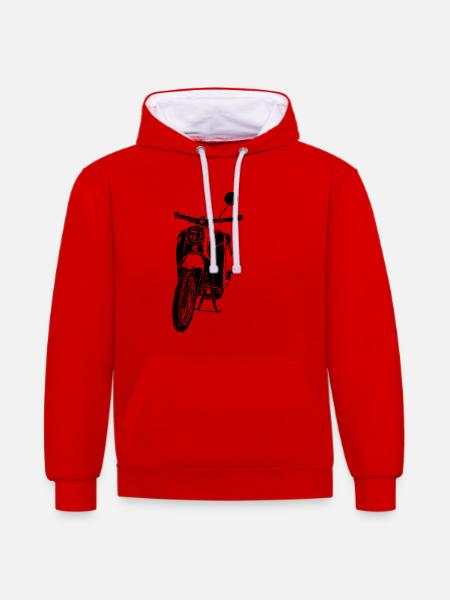 Schwalbe Moped - Contrast hoodie - red/white