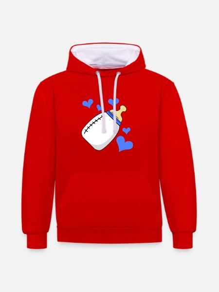 Milk bottle Boy pregnant birth - Contrast hoodie - red/white