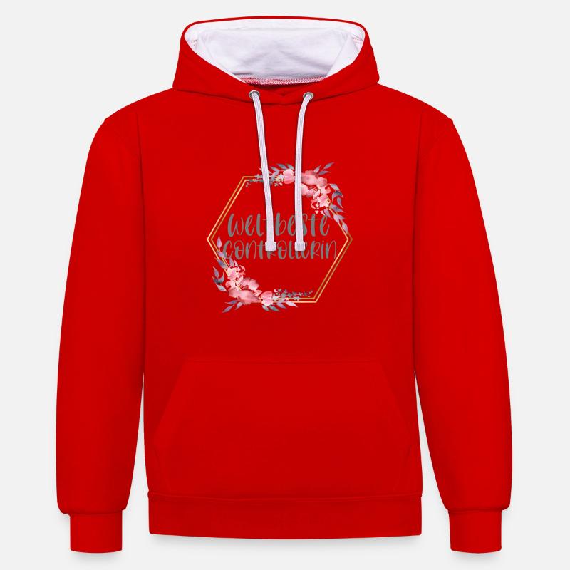 Controllerin Controlling Beruf Geschenk - Kontrast-Hoodie - Rot/Weiß